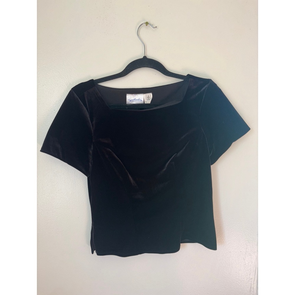 Southeastern Performance Apparel Top Women Sz S Black Velvet Lutsa Concert Choir